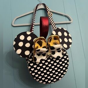 Irregular Choice Disney Black and White Polka Dot Heart Bag